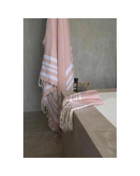 Hamptons 3-delige roze badfoutas - 100x200 cm