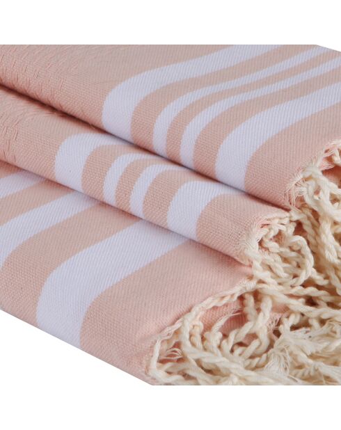 Hamptons 3-delige roze badfoutas - 100x200 cm