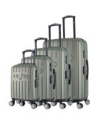 4 Valises 4 roues Archie-M 46/55/65/75 cm vert kaki