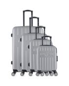 4 Valises 4 roues Archie-M 46/55/65/75 cm gris