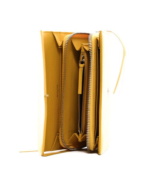 Portefeuille en Cuir jaune - Neuf avec étiquette - 19x10.5 cm