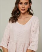 Robe 100% Lin Gatsi rose poudre