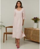 Robe 100% Lin Gatsi rose poudre