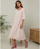 Robe 100% Lin Gatsi rose poudre