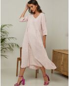 Robe 100% Lin Gatsi rose poudre