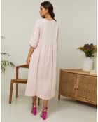 Robe 100% Lin Gatsi rose poudre
