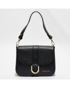 Sac bandoulière en Cuir Nael noir - 23.5x17x8 cm