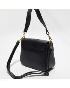 Sac bandoulière en Cuir Nael noir - 23.5x17x8 cm