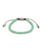 Armband aus Stahl und grünen Perlen
