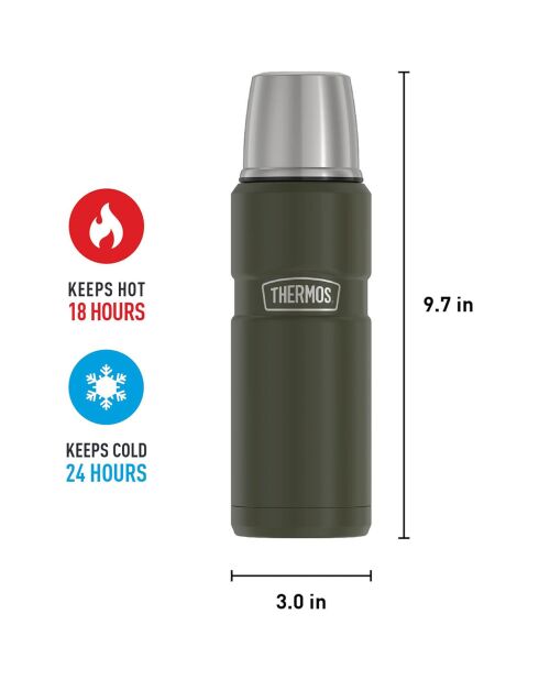 Bouteille isotherme King vert army - 0.47L