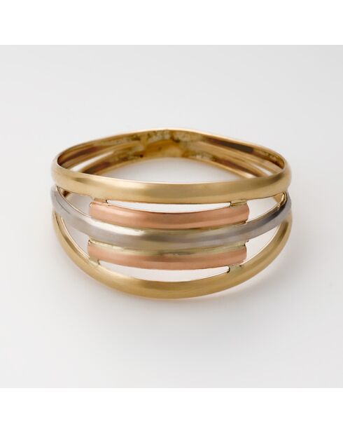 Bague Riley or tricolore