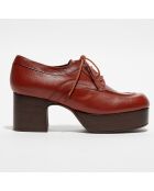 Derbies en Cuir Mam brique - Talon 7 cm