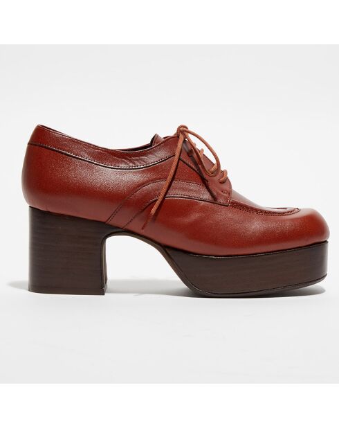 Derbies en Cuir Mam brique - Talon 7 cm