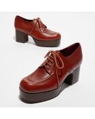 Derbies en Cuir Mam brique - Talon 7 cm