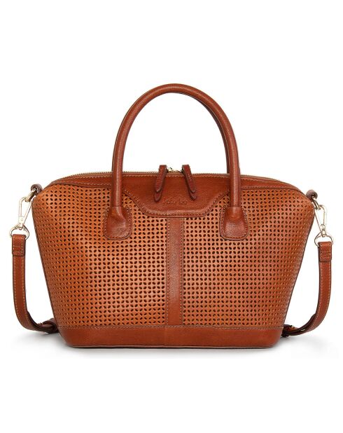 Julyet cognac leren draagtas - 34x27x16 cm