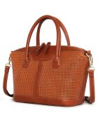 Julyet cognac leren draagtas - 34x27x16 cm