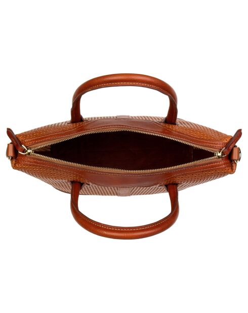 Julyet cognac leren draagtas - 34x27x16 cm