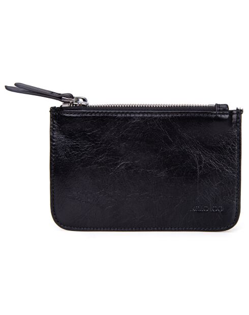 Petite pochette en Cuir noire - 15x9.5 cm