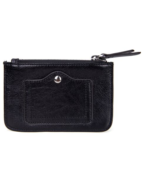 Petite pochette en Cuir noire - 15x9.5 cm
