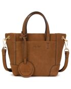 Sac bandoulière en Cuir Tane marron - 18x9x16 cm