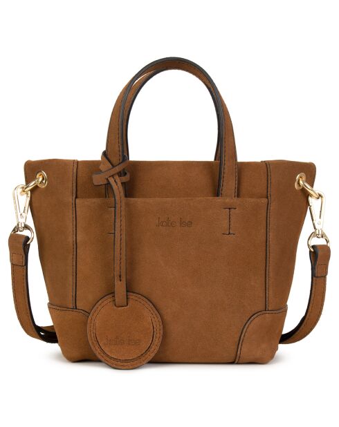 Sac bandoulière en Cuir Tane marron - 18x9x16 cm