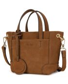 Sac bandoulière en Cuir Tane marron - 18x9x16 cm