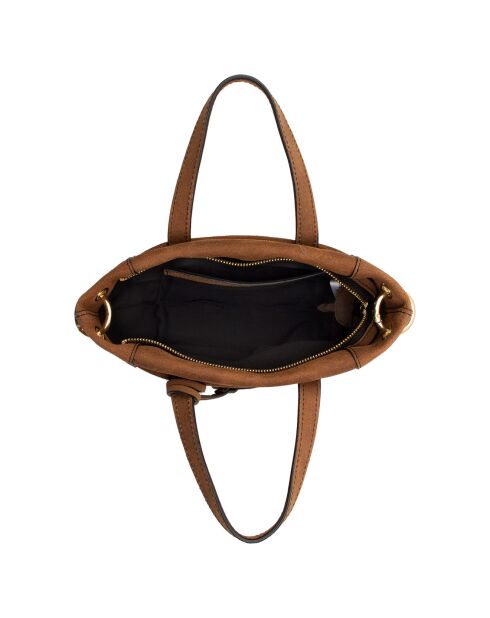 Sac bandoulière en Cuir Tane marron - 18x9x16 cm