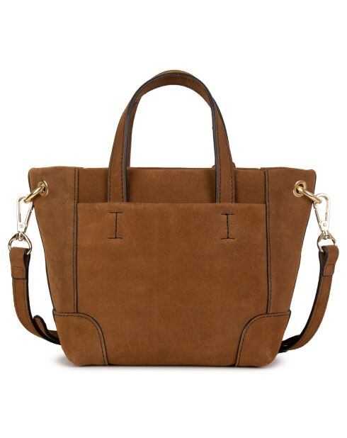 Sac bandoulière en Cuir Tane marron - 18x9x16 cm