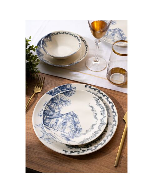 Service de table en Porcelaine - 24 pièces multicolore