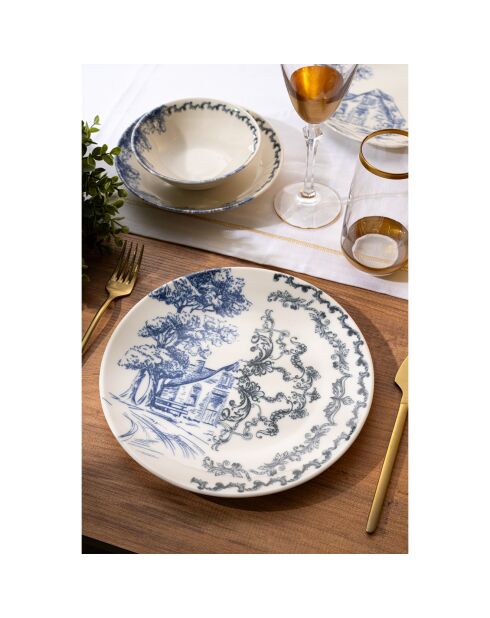 Set de vajilla de porcelana - 24 piezas multicolor