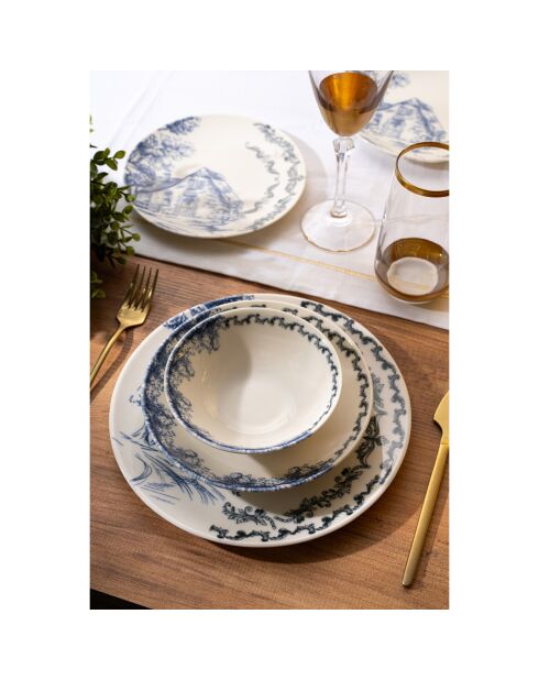 Set de vajilla de porcelana - 24 piezas multicolor