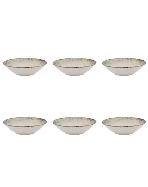 Juego de platos de cerámica verde jade, 24 piezas