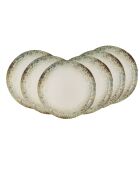 Juego de platos de cerámica verde jade, 24 piezas