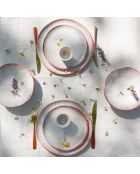 Juego de vajilla de ágata de cerámica rosa, 24 piezas