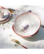 Juego de vajilla de ágata de cerámica rosa, 24 piezas