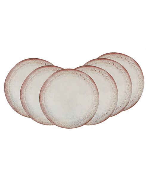 Juego de vajilla de ágata de cerámica rosa, 24 piezas