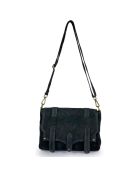 Sac bandoulière en Cuir Agave noir - 30x21x8 cm