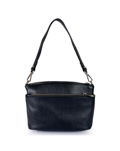 Sac porté épaule en Cuir Dafne noir - 22x18x8 cm