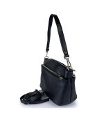 Sac porté épaule en Cuir Dafne noir - 22x18x8 cm