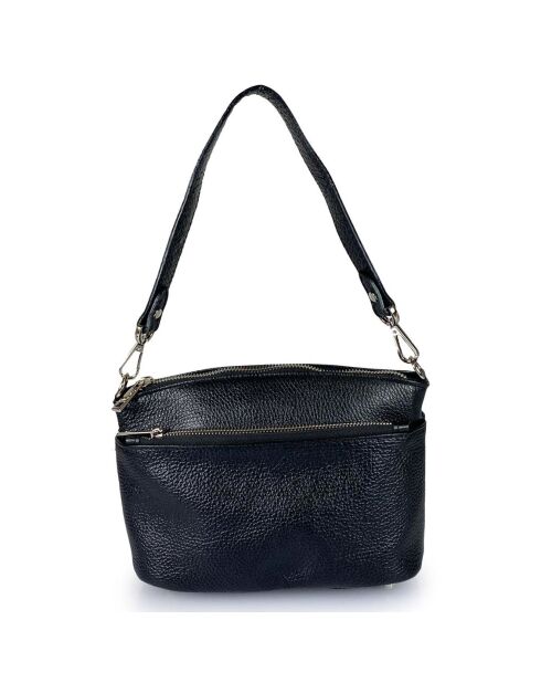 Sac porté épaule en Cuir Dafne noir - 22x18x8 cm