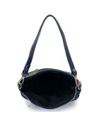 Sac porté épaule en Cuir Dafne bleu - 22x18x8 cm