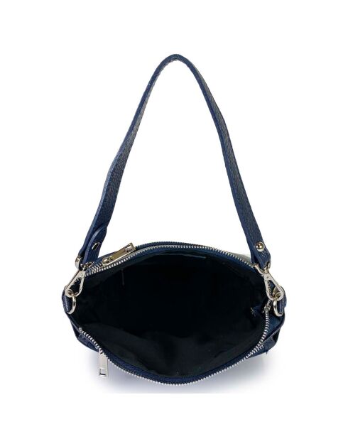 Sac porté épaule en Cuir Dafne bleu - 22x18x8 cm
