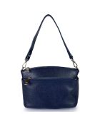 Sac porté épaule en Cuir Dafne bleu - 22x18x8 cm