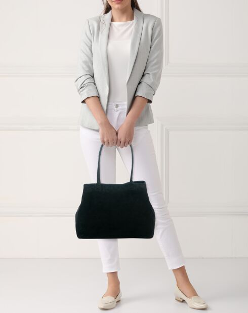Sac à main en Cuir Olivo noir - 41x28x7 cm