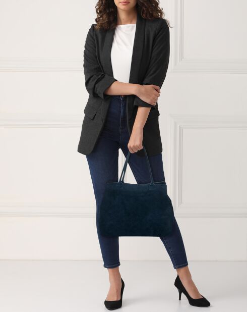 Sac à main en Cuir Olivo bleu - 41x28x7 cm