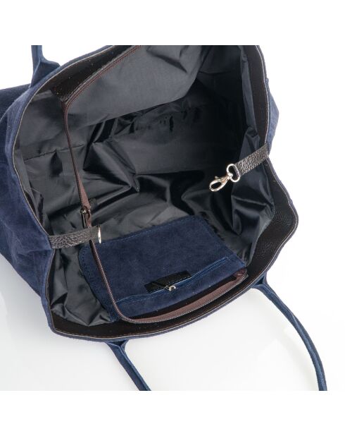 Sac à main en Cuir Olivo bleu - 41x28x7 cm