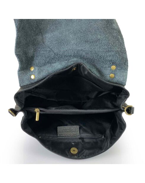 Zwarte leren handtas van Nespolo - 29x22x8 cm