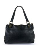 Zwarte leren handtas van Nespolo - 29x22x8 cm