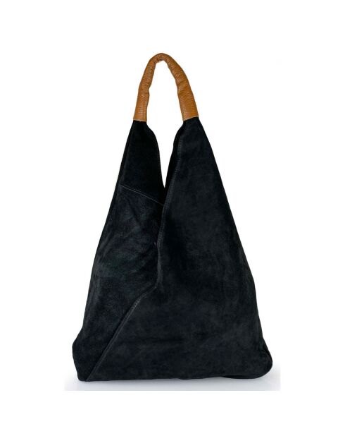 Schwarze Mirtillo Lederhandtasche - 34x39x8 cm