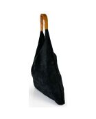 Schwarze Mirtillo Lederhandtasche - 34x39x8 cm